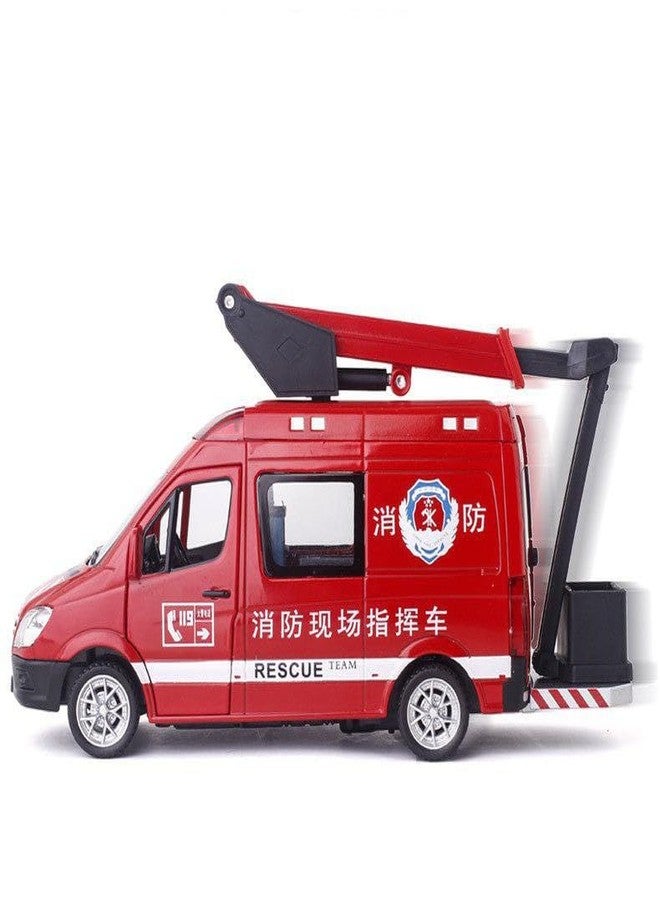 KING FORU City Services Pull Back Toy Car - 1:32 Scale Alloy Ambulance, Police & Fire Truck Model - Image 5